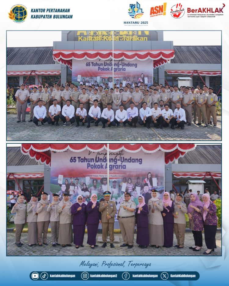 Kantor Pertanahan Bulungan Ikuti Upacara HANTARU 2025 di Tarakan