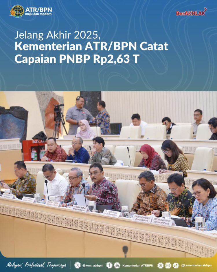 Jelang Akhir 2025, Kementerian ATR/BPN Catat Capaian PNBP Rp2,63 Triliun
