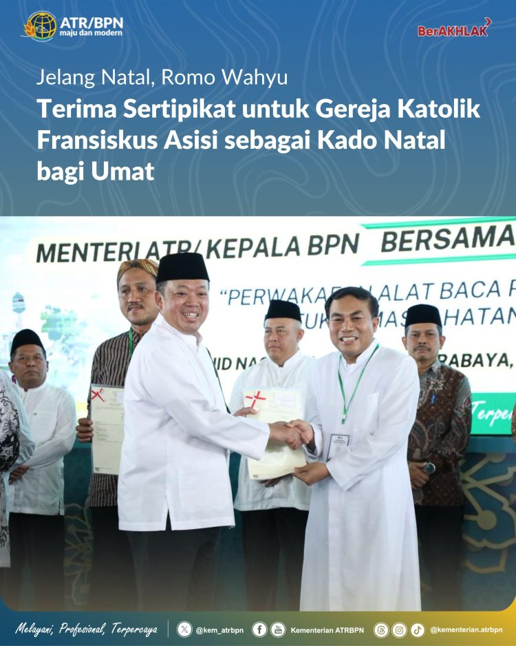 Jelang Natal, Romo Wahyu Terima Sertipikat untuk Gereja Katolik Fransiskus Asisi sebagai Kado Natal bagi Umat