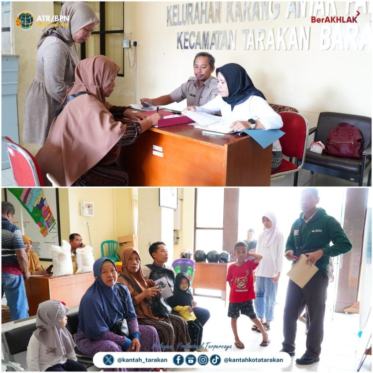 Dorong Tertib Administrasi Pertanahan Kantah Kota Tarakan Serahkan Sertipikat PTSL