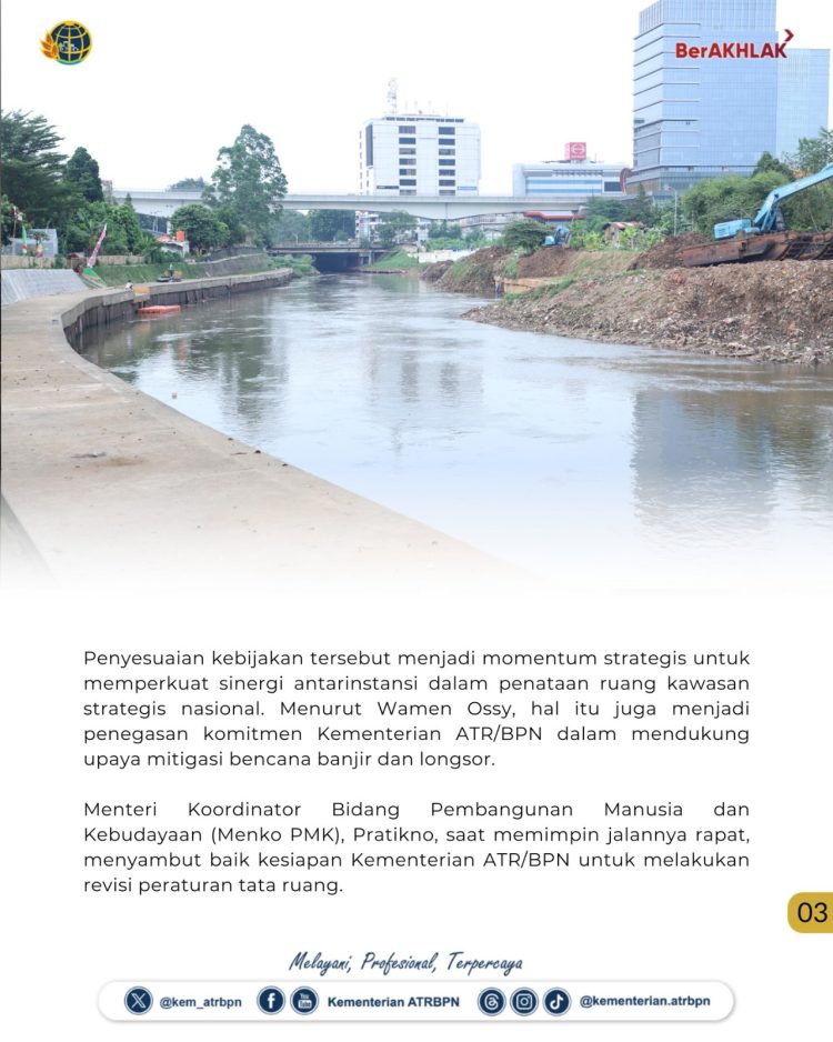 Revisi RTR Jabodetabek–Punjur Disiapkan Wamen Ossy Perkuat Mitigasi Banjir dan Longsor