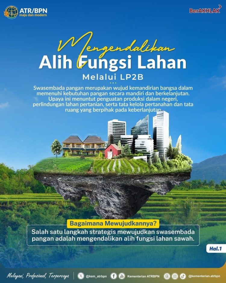 LP2B, Instrumen Strategis Kendalikan Alih Fungsi Lahan