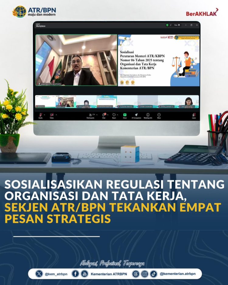 Perkuat Kinerja Kelembagaan, Sekjen ATR/BPN Sampaikan Empat Pesan Strategis