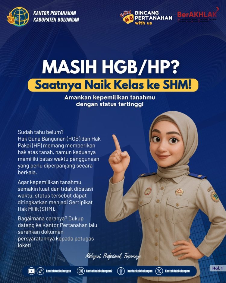 Yuk…Tingkatkan Kepemilikan Tanahmu jadi SHM