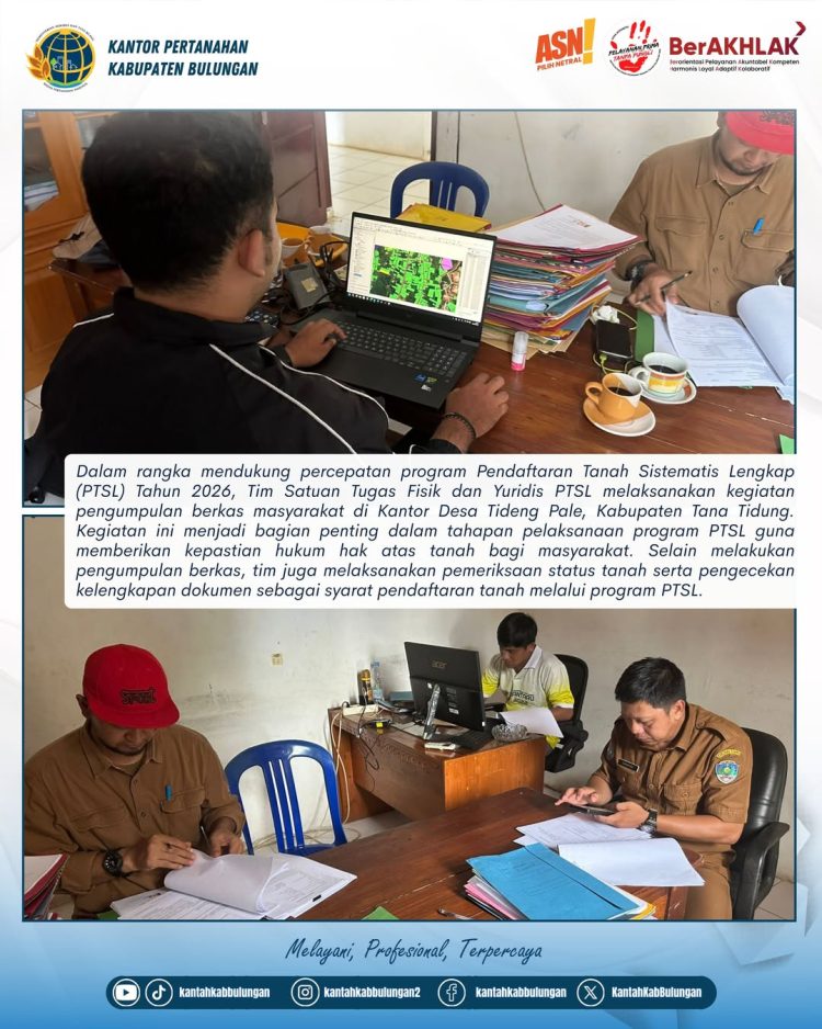 Percepat PTSL 2026, Satgas ATR/BPN Jemput Berkas Masyarakat di Desa Tideng Pale
