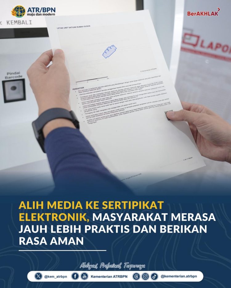 Cukup Lewat Handphone, Sertipikat Elektronik Permudah Akses Data Pertanahan