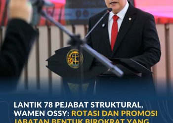 Lantik 78 Pejabat Struktural, Wamen Ossy: Rotasi dan Promosi Jabatan Bentuk Birokrat yang Adapti