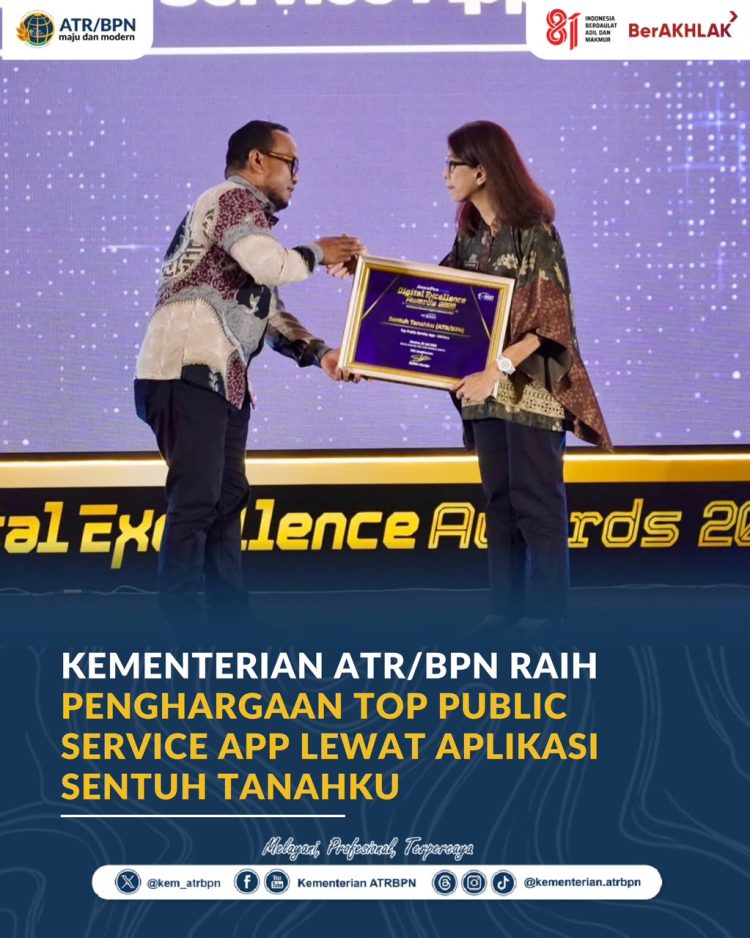 Permudah Layanan Pertanahan, Sentuh Tanahku Raih Penghargaan Digital Excellence Awards 2026