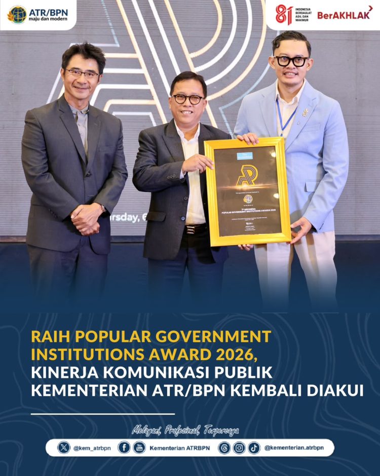 Kementerian ATR/BPN Kembali Raih Penghargaan Nasional atas Reputasi Komunikasi Publik 